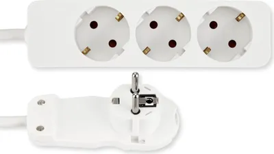 Produktbild von REV Steckdosenleiste - 3-Fach, mit Flachstecker, 2m Kabel, weiß