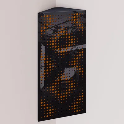 Produktbild von 2er-Pack – Schmale akustische Eck-Bassfalle mit Samtstoff | 50x23x10 cm |Reflexion - Schalldämmung | [REBAT - Schwarzer Kunststoff |Gelb]