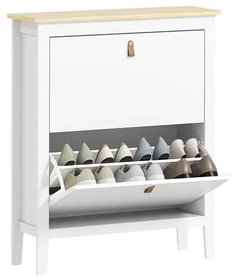 Image de Étagère à chaussures, design épuré, étagères réglables, blanc, 80 x 24 x 95,5 cm