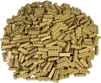A pile of tan LEGO bricks.