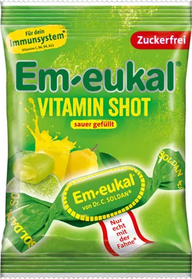 Immagine prodotto di Em-eukal Vitamin-Shot caramelle alla frutta ripiene senza zucchero 75g