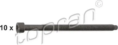 Produktbild von TOPRAN 109 676 - Zylinderkopfschraubensatz für A3 (8L), A3 (8P), A4 (8D), A4 (8E), A6 (4B), Galaxy (WGR), Alhambra (7V), Altea (5P), Cordoba (6L), Ibiza (6L), Ibiza (6J, 6P), Leon (1M1), Leon (1P1), Toledo II (1M2), Toledo III (5P2), Fabia I (6Y), Fabia II (54), Octavia I (1U), Octavia II (1Z), Roomster (5J), Superb I (3U), Superb II (3T), Bora (1J), Caddy III (2C, 2K), EOS (1F), Golf IV (1J), Golf Plus (5M), Golf V (1K), Jetta III (1K2), New Beetle, Passat (3B), Passat (3C), Polo (9N), Sharan (7M), Touran