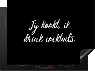 Produktbild von KitchenYeah© Herdabdeckplatte Du kochst, ich trinke Cocktails - Zitate - Sprichwörter - Cocktail - Getränke , 70x52cm, Küche Deko, Glaskeramikkochfeld Herdabdeckung, Abdeckplatte fùr Kochfeld