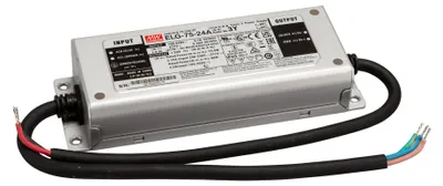 Produktbild von MEANWELL ELG-75-24A-3Y, AC-DC LED-Installationsnetzteil, Metallgehäuse, IP65 75,6W 24V 3,15A CV+CC + PE