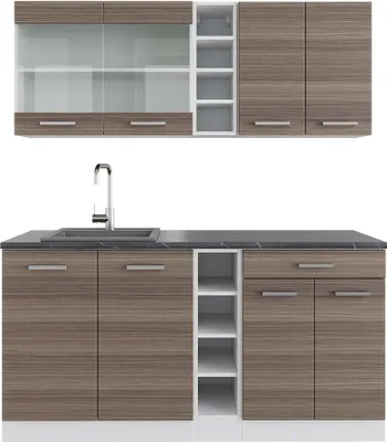 Produktbild von Singleküche Vicco R-Line Edelgrau/Weiß 160 cm , AP Anthrazit, Model 42654