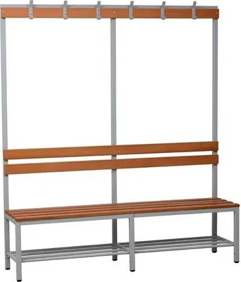 Produktbild von Gürkan Garderobenbank mit Haken und Schuhrost 109844 grau, buche Holz 200,0 cm