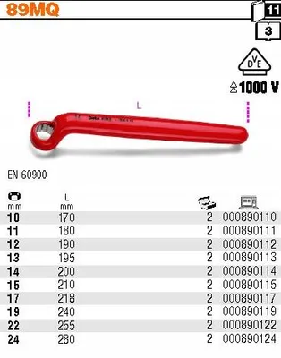 Produktbild von Beta 89MQ/10 10mm isolierter Ringschlüssel bis 1000V