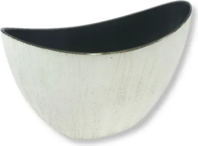 Produktbild von Kunststoff Blumentopf Schiff weiß-gesprenkelt 24,5 x 15cm Pflanz-Schale Blumen-Töpfe Übertopf