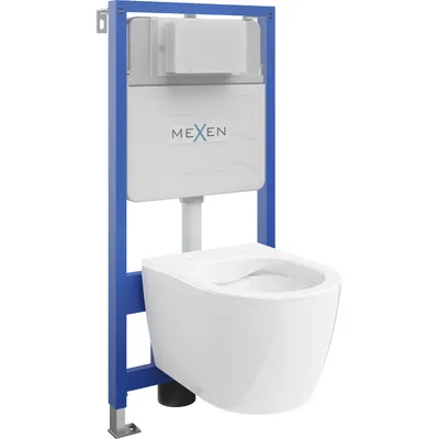 Obrázek produktu pro Mexen WC podomítkový set Felix Slim stojan s WC mísou Carmen, Bílá - 6103388XX00