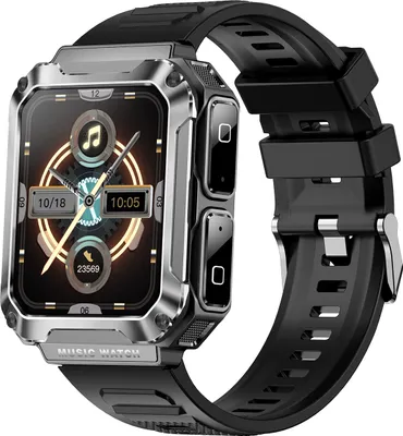 Obrázek produktu pro T93 Chytré hodinky s 1,96palcovou IPS obrazovkou + Bluetooth sluchátka, BT 5.0 | IP67 vodotěsné | 4 GB | sportovní režim | sledování zdravotního stavu, kompatibilní s Android 9.0 a IOS 5.0, stříbrné