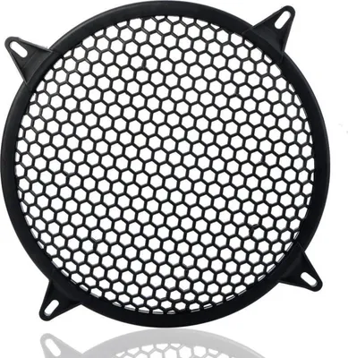 Produktbild von Lautsprecher Gitter - Rundes Design mit 4 Eckbefestigungen - Plastik Material für ca. 12 Zoll Lautsprecher