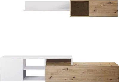 Immagine prodotto di Dmora Parete Attrezzata Aligator 40x220x44h cm Bianco, Modulabile 8 Vani