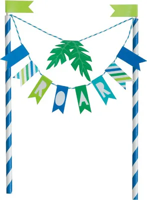 Produktbild von Dinosaurier blau & grün Kuchendeko