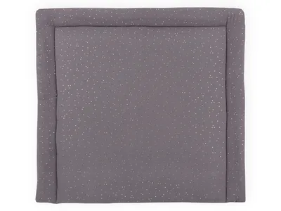 Produktbild von KraftKids Wickelauflage Musselin goldene Punkte auf Grau 75x70 cm (BxT)