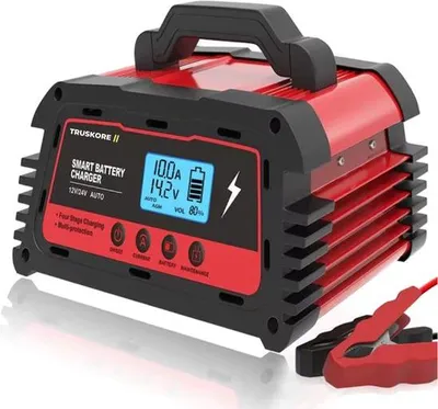 Image de Chargeur de batterie industriel Truskore® - 12/24 V, 5/10/25 A - Convient à différents véhicules - Entièrement automatique