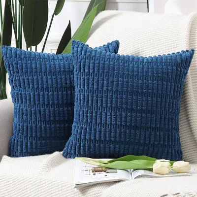 Produktbild von Set von 2 Boho Gestreiften Kissenhüllen 65x65 cm