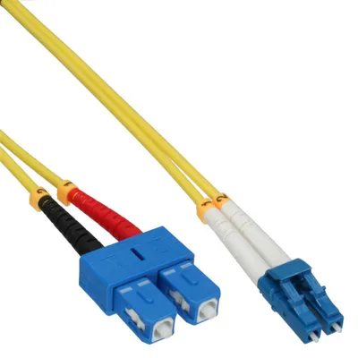 Produktbild von InLine LWL Duplex Kabel, LC/SC, 9/125µm, OS2, 7,5m, 7,5 m, OS2, 2x LC, 2x SC