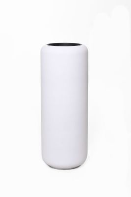 VIVANNO Pflanzgefäß Bodenvase Fiberglas MERA Weiß Matt 35x35x95 cm