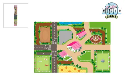 Obrázek produktu pro Kids Globe Spielteppich Reitschule XXL 100 x 150 cm Motivteppich