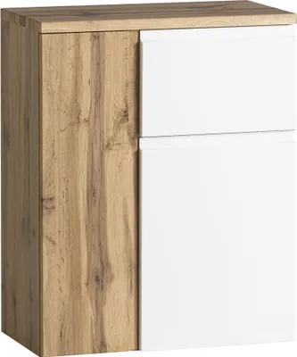 Zdjęcie produktu dla Unterschrank >Paris< in weiß, wotaneiche, MDF - 65x79x35cm (BxHxT)