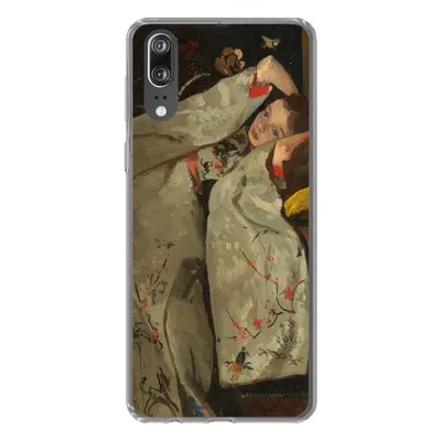 Produktbild von MuchoWow® Handyhülle Schutzhülle Hülle für Huawei P20 Mädchen im weißen Kimono - Gemälde von George Hendrik Breitner Silikon Softcase Handy Hülle - Hardcover