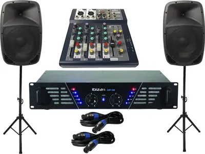 Produktbild von Das PA-SET 25 Verstärker Pa Anlage DJ 2Wege Stativ Boxen USB Musiker Mischpult
