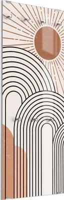 Produktbild von DEQORI Kleiderhaken aus Glas 50x125 cm 'Sonnenlinien' Wand Garderobe Paneel Haken modern