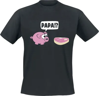 Produktbild von Food T-Shirt Herren Papa? schwarz L