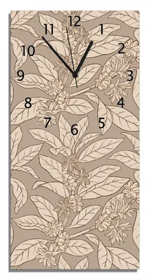Produktbild von Wallario Design Wanduhr bedruckt, Größe 30 x 60 cm, Motiv: Florales Muster