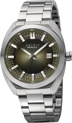 Produktbild von Regent Herren Uhr Metall Armbanduhr Metallarmband Analog silber D2URBA825