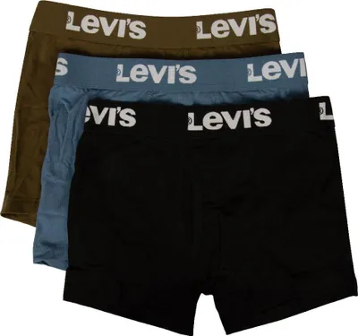 Produktbild von LEVI'S Boxershorts für Jungen 3er-Pack Kleidungsstücke Stretch-Baumwolle Stretch sichtbar Artikel 9L0311, M 132-147cm / 10-12 yrs, Cotone 95%,Elasthan 5%