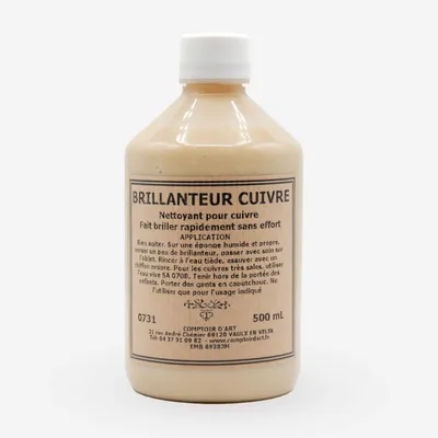 Imagen del producto de Comptoir D'Art - Abrillantador de Cobre (0731) Para Cobre, Latón y Bronce - Limpiador y Pulidor (500 ml)