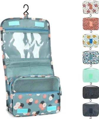 Produktbild von Kulturbeutel zum Aufhängen Kulturtasche Frauen Damen Waschtasche Uni Kosmetiktasche Reise-Tasche mit Haken für wasserdichte Toiletry Bag