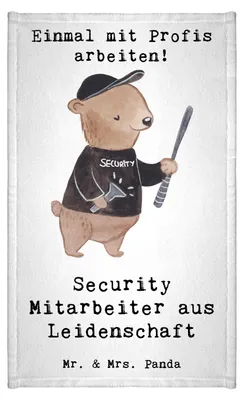 Produktbild von Mr. & Mrs. Panda Handtuch Security Mitarbeiter Leidenschaft - Weiß - Geschenk, Frotteehandtuch, Frotteetuch, Klein, Gästetuch, badezimmer