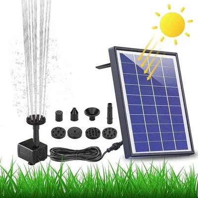 Obrázok produktu pre Solárne čerpadlo do jazierka – 65 W – integrovaná batéria 1500 mAh – vylepšené čerpadlo – pre záhradné kúpalisko pre vtáky – 6 vodných prúdov