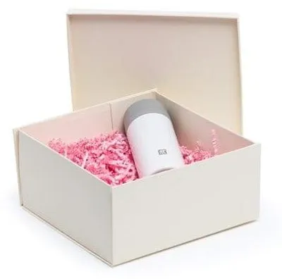 Produktbild von Faltbare Box mit Deckel 250 x 250 x 120 Elfenbein