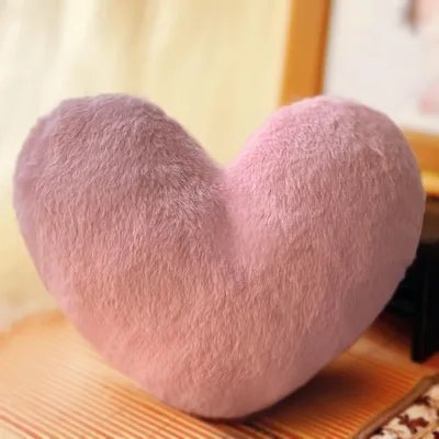 Imagen del producto de Almohada suave con forma de corazón, 40x40 cm, cojín decorativo para habitaciones infantiles