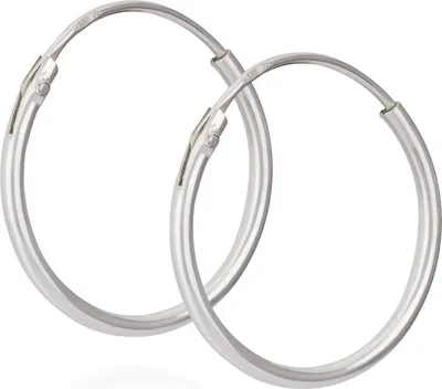 Produktbild von Paar 925 Sterling Silber Creole Ohrringe Ohrschmuck Ohrhänger 16mm 5162