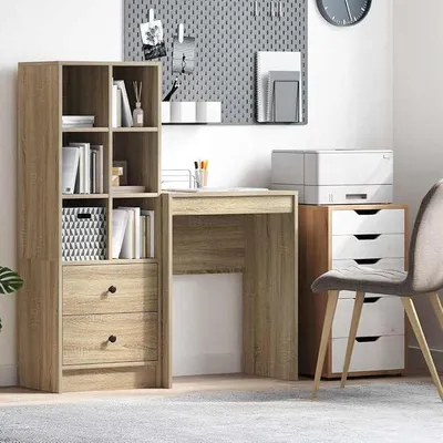 Produktbild von Schreibtisch Eiche Sonoma, 60 x 40 x 76 cm, Computertisch für Schlafzimmer, Wohnzimmer, Arbeitsplatz, Arbeitszimmer, Computertische