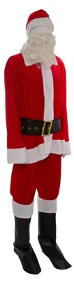 Produktbild von Traditionelles Weihnachtsmann-Kostüm aus Samt für Herren – 7-teilig