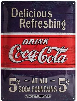 Produktbild von Nostalgic-Art - Blechschild 30 x 40 cm - Coca-Cola - Delicious Refreshing - Blue