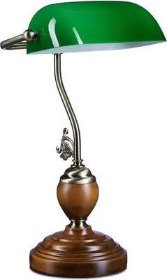 Zdjęcie produktu dla Lampa bankierska JONES z podstawą drewnianą