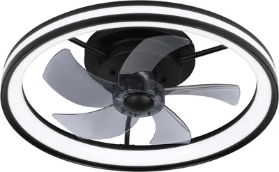 Image de Jayseuw Ventilateur de plafond LED Plafonnier 3 températures de couleur Ø 50cm avec éclairage et télécommande