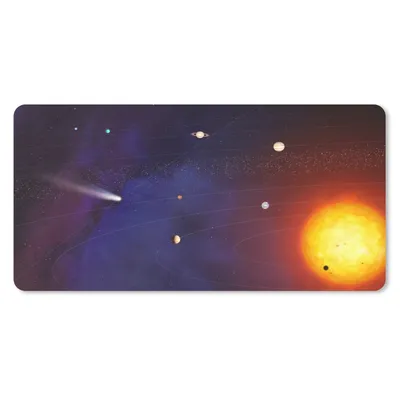 Produktbild von MuchoWow® Schreibtischunterlage Der Mars in unserem Sonnensystem 80x40 cm - XXL Mauspad - Gaming Mauspad