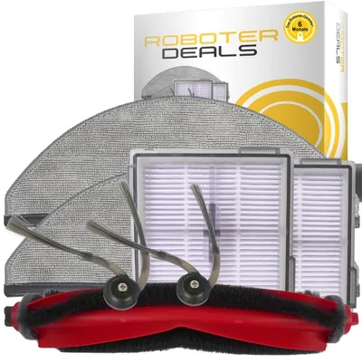 Image de Kit d'accessoires et pièces de rechange pour aspirateur Roborock Q10 X5 et X5 Plus (2 filtres, 2 brosses latérales, 2 serpillières, 1 brosse principale)