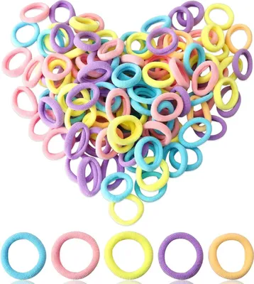 Produktbild von 120 Stück Haargummis Mädchen Baby Zopfgummis Elastische Mini Haarband 5 Farben