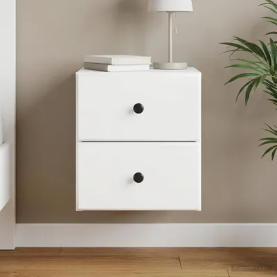 Immagine prodotto di vidaXL Comodino da parete bianco 34,5 x 33 x 40 cm in materiale derivato dal legno