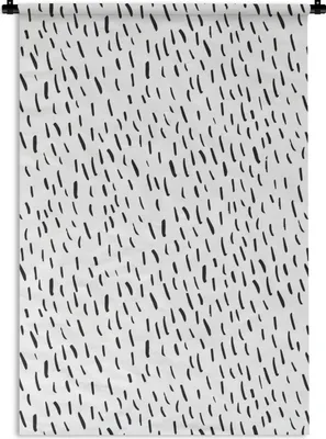 Produktbild von MuchoWow® Wandteppich Wandbehang Sommer - Linien - Schwarz - Weiß 60x90 cm Tapisserie Dekoration Wandtuch - Foto-Teppich - Abwaschbar
