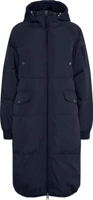 Produktbild von ICHI IHBunala Damen Steppmantel Wintermantel Winterjacke mit Kapuze Reißverschluss Rippbündchen Druckknöpfe Regular fit
