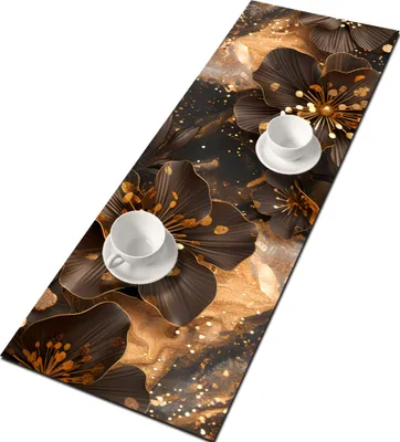 Produktbild von BERTONI Filz Tischläufer, Tischdecke mit Muster Bank Tischdekoration PEARL FLOWER 95x33 cm